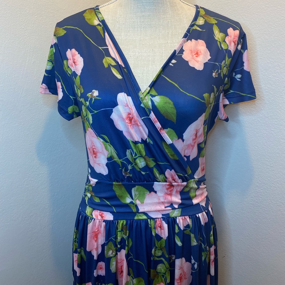 Ouges Blue Floral Maxi Dress - image 3